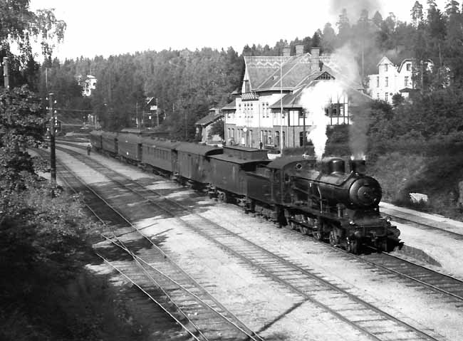 SWB, Engelsbergs station year 1920. Engine No. 60