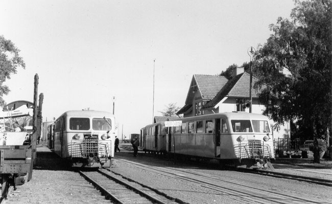 Railcars at Frjestaden year 1956