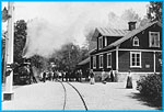 Valsens station p Bredsj - Degerfors Jrnvg, BDJ, 1901.  Lok nummer 7