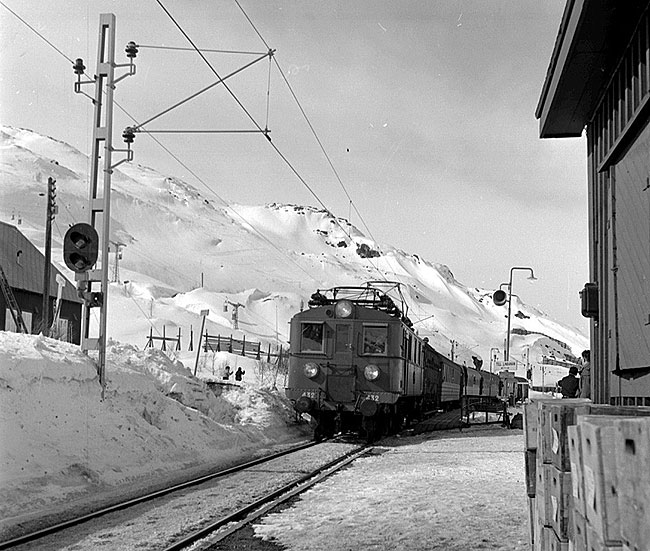 Iron ore railway, Riksgrnsens station year 1954