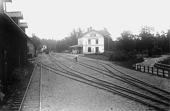 Hultsfred - Vsterviks Jrnvg, HWJ, Ankarsrums station omkring 1900