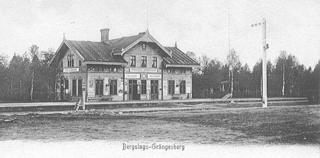 Bergslags Grngesberg station i brjan av 1900-talet