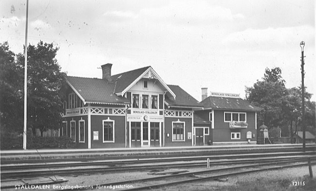 Stlldalen Bergslagsbanans station omkring 1920