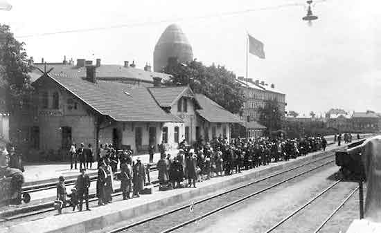 Sdervrns station p 1920-talet. Stationen var MTJ:s anslutning till Malm- Ystads Jrnvg