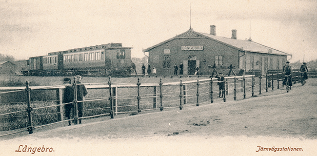 Den nyanlagda "provisoriska" stationen Långebro 1901