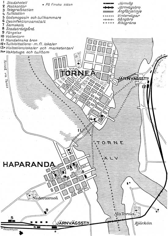 Karta ver Haparanda och Torne (Torino) 1919