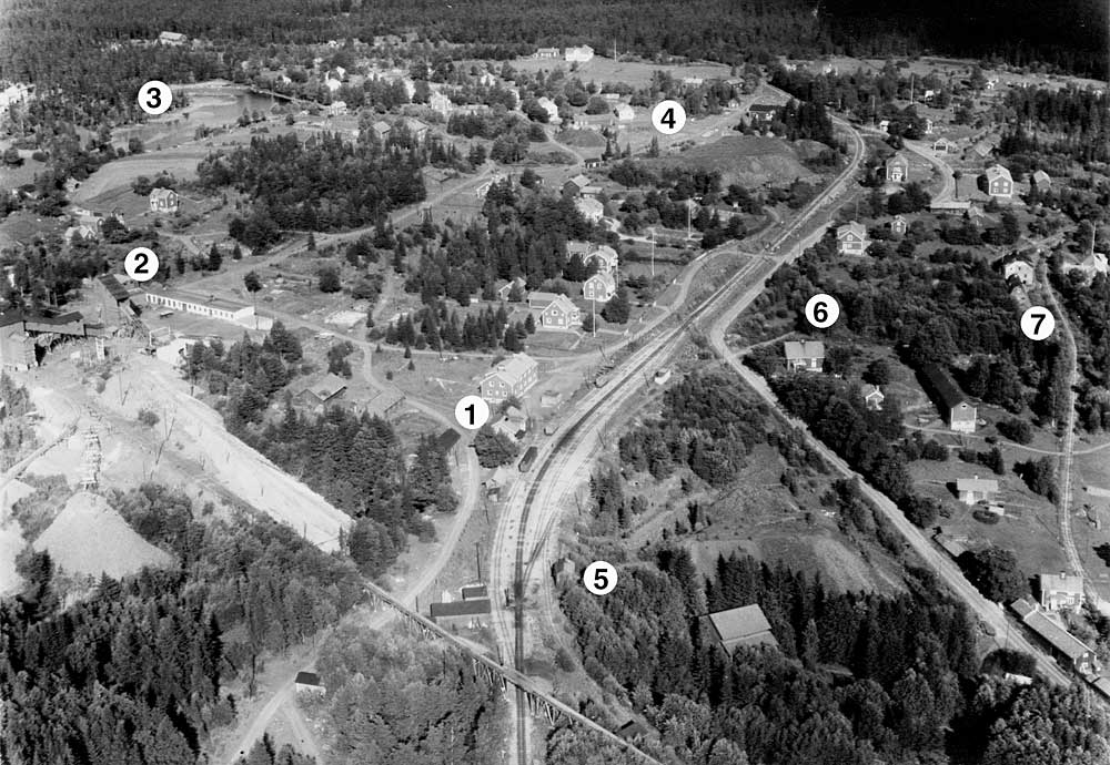 Flygfotot ver Wintjrn r taget p 1940-talet. Anrikningsverket ligger strax utanfr bildens nedre hgra hrn.