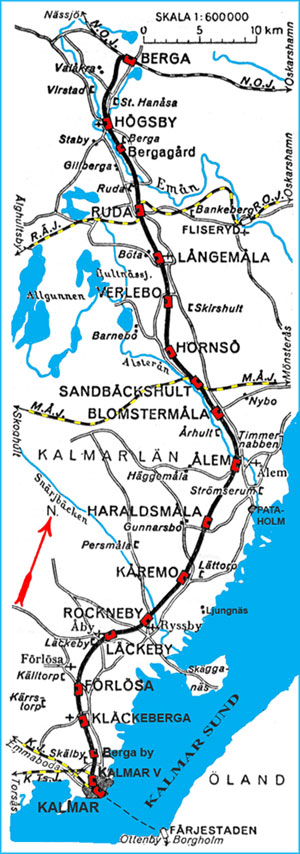 Map KBJ, Kalmar - Berga Jrnvg