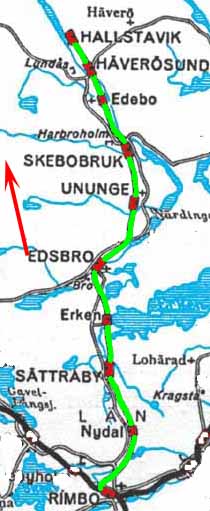 Karta Rimbo - Sunds Järnväg, RSJ map