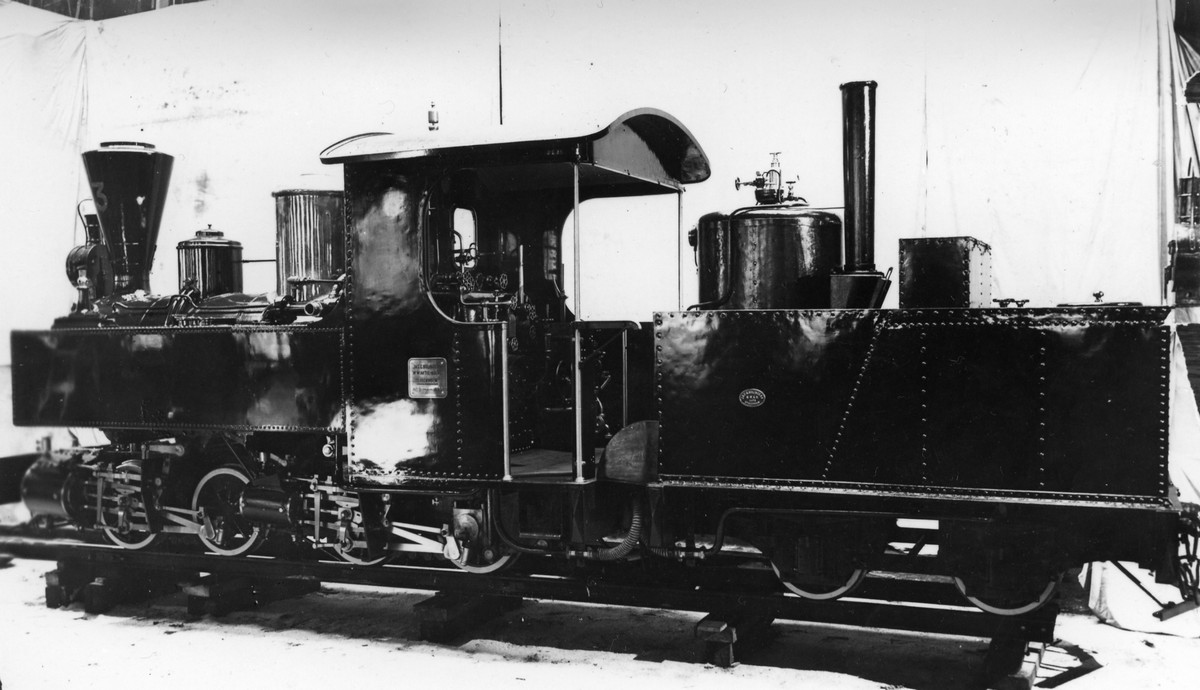 Leveransfoto Jnkping - Gripenbergs Jrnvg.  JGJ 3. System Mallet. Tillverkat av Bolinder 1893. Tillverkningsnummer 3. Med tender
