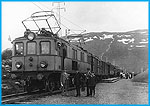 Malmbanan, Abiskojokks hållplats 1921. Elloket Pa 28 med persontåg.
