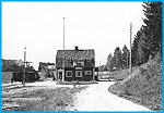 Åmål - Årjängs Järnväg, ÅmÅJ, Svanskogs station omkring 1930. Tåget är på väg mot Åmål.