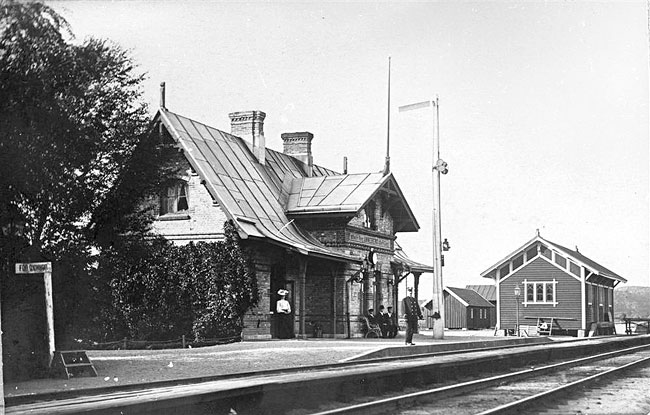 Vstkustbanan, fre detta Gteborg - Hallandsbanan, GHB. Annebergs station omkring 1900