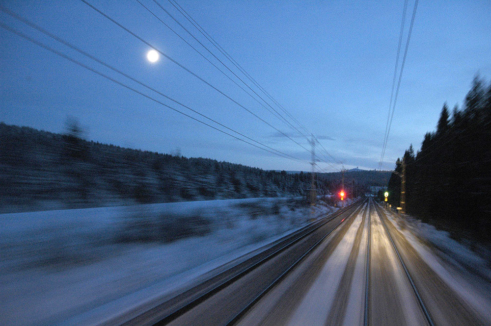 9 december 2005. Dubbelspåret mellan Bräcke och Ånge. Fotograf Bo Ångström