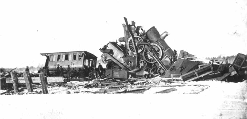 Bild järnvägsolyckan i Lagerlunda