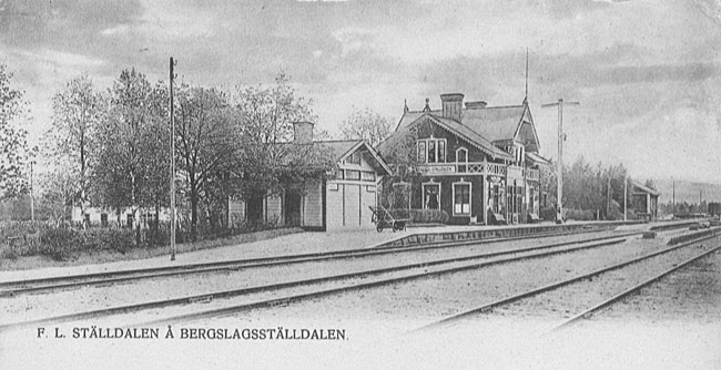 Stlldalen Bergslagsbanans station omkring 1905