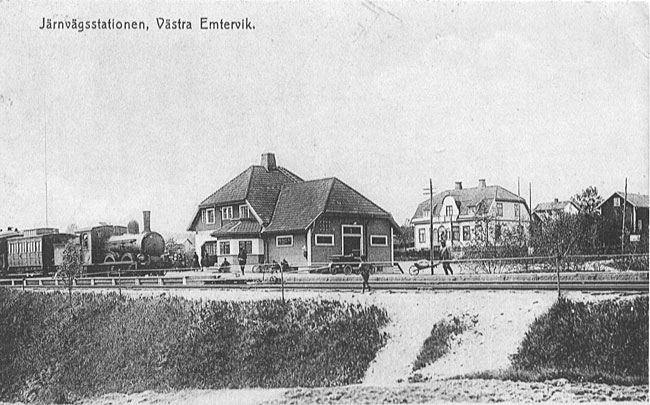 Vstra mtervik station omkring 1915