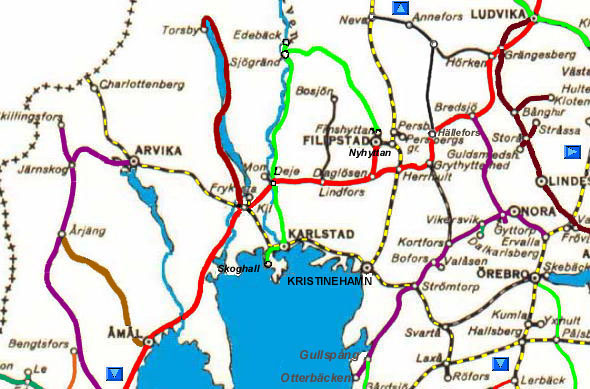 Järnvägskarta Värmland 1926