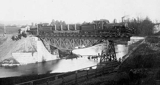 Test load of the bridge over Viskan year 1902