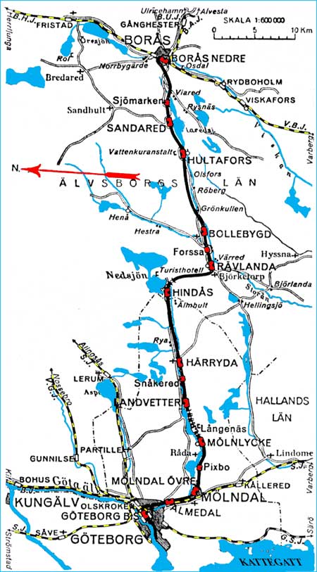 Karta (Map ) Gteborg - Bors Jrnvg, GBJ