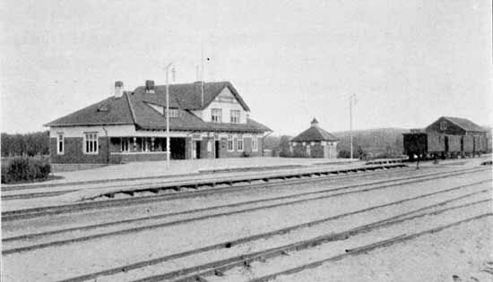 SWB station Björbo 1905. Junction with FVJ