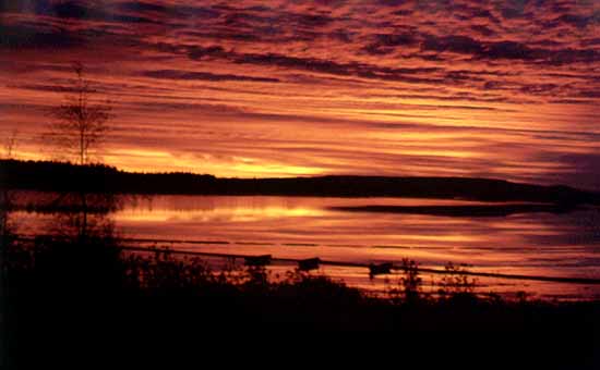 Sunset over lake Marman