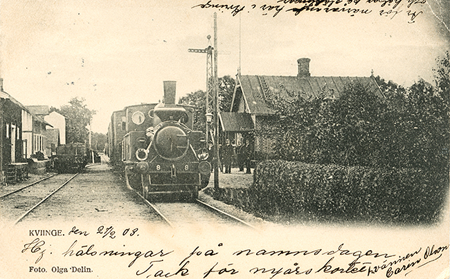Kviinge bangrd och stationshus i brjan av 1900