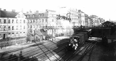 Stockholm year 1902. Engine 594 shunting at Kungsholmsbrogatan