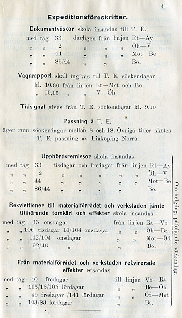 Tjnstgringstidtabell, MJ, Mellersta stergtlands Jrnvgar