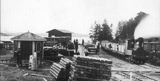 Hamnen i Bergvik omkring år 1870